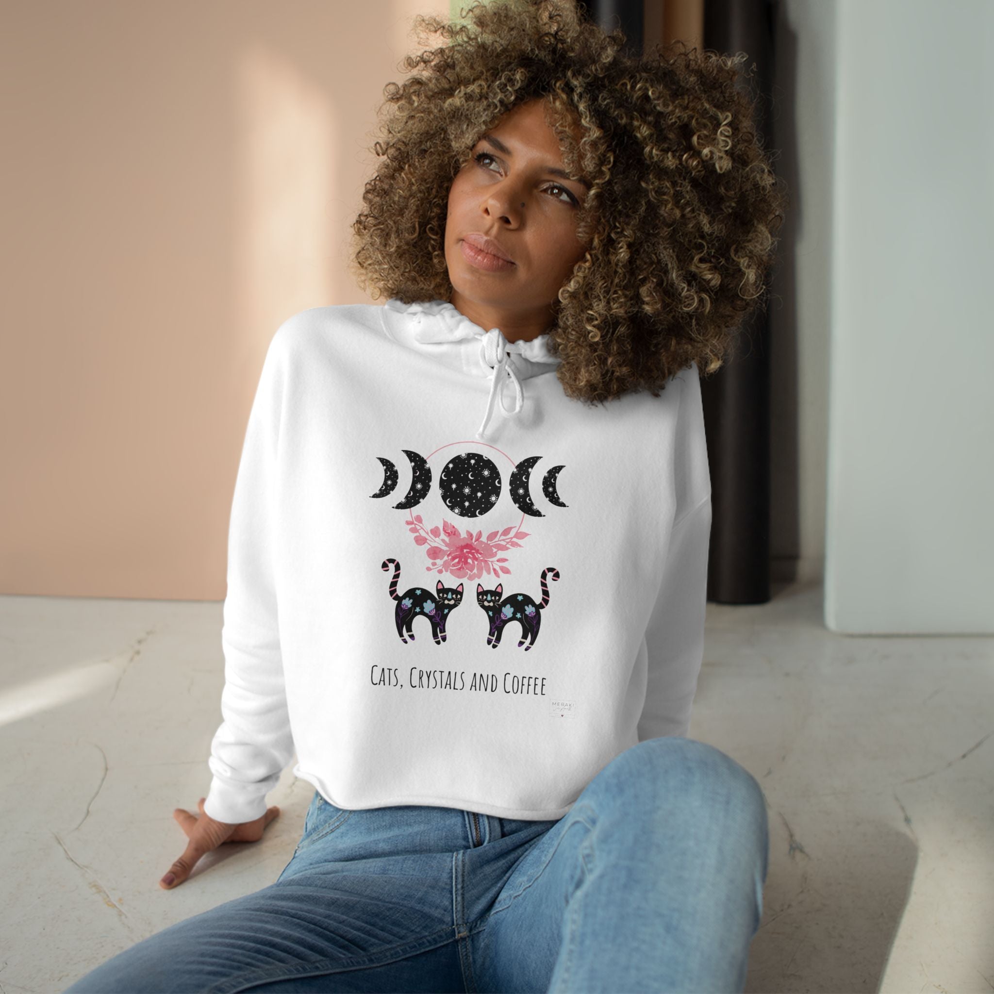 Cats, Crystals, Coffee Crop Hoodie