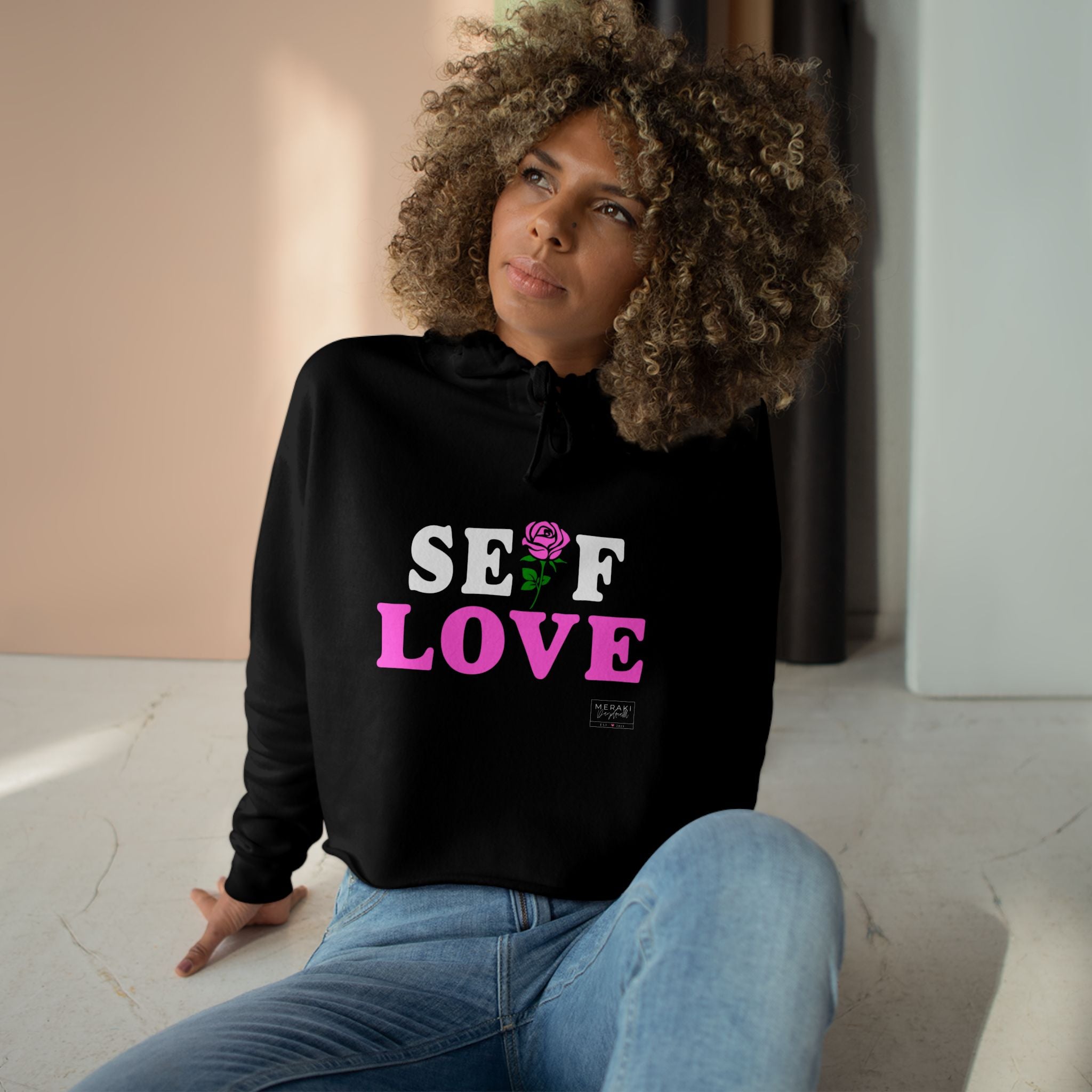 Sudadera corta con capucha Self Love