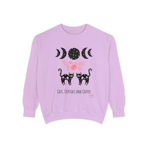 Unisex Cats, Crystals, Coffee Sweatshirt