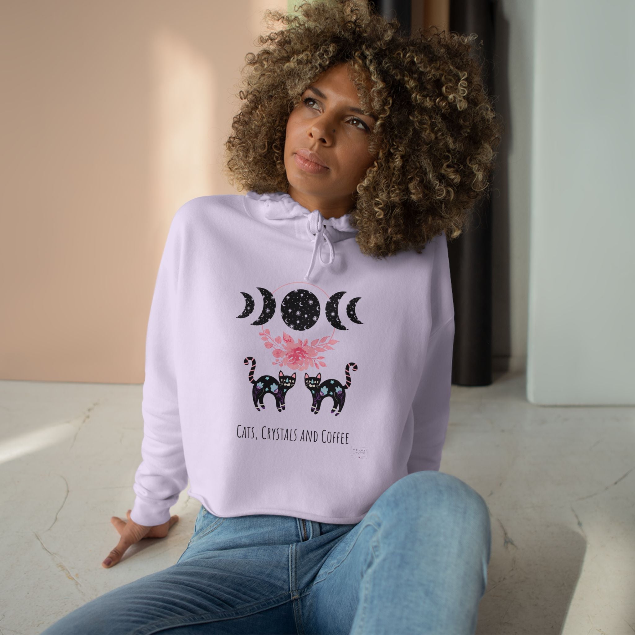 Cats, Crystals, Coffee Crop Hoodie