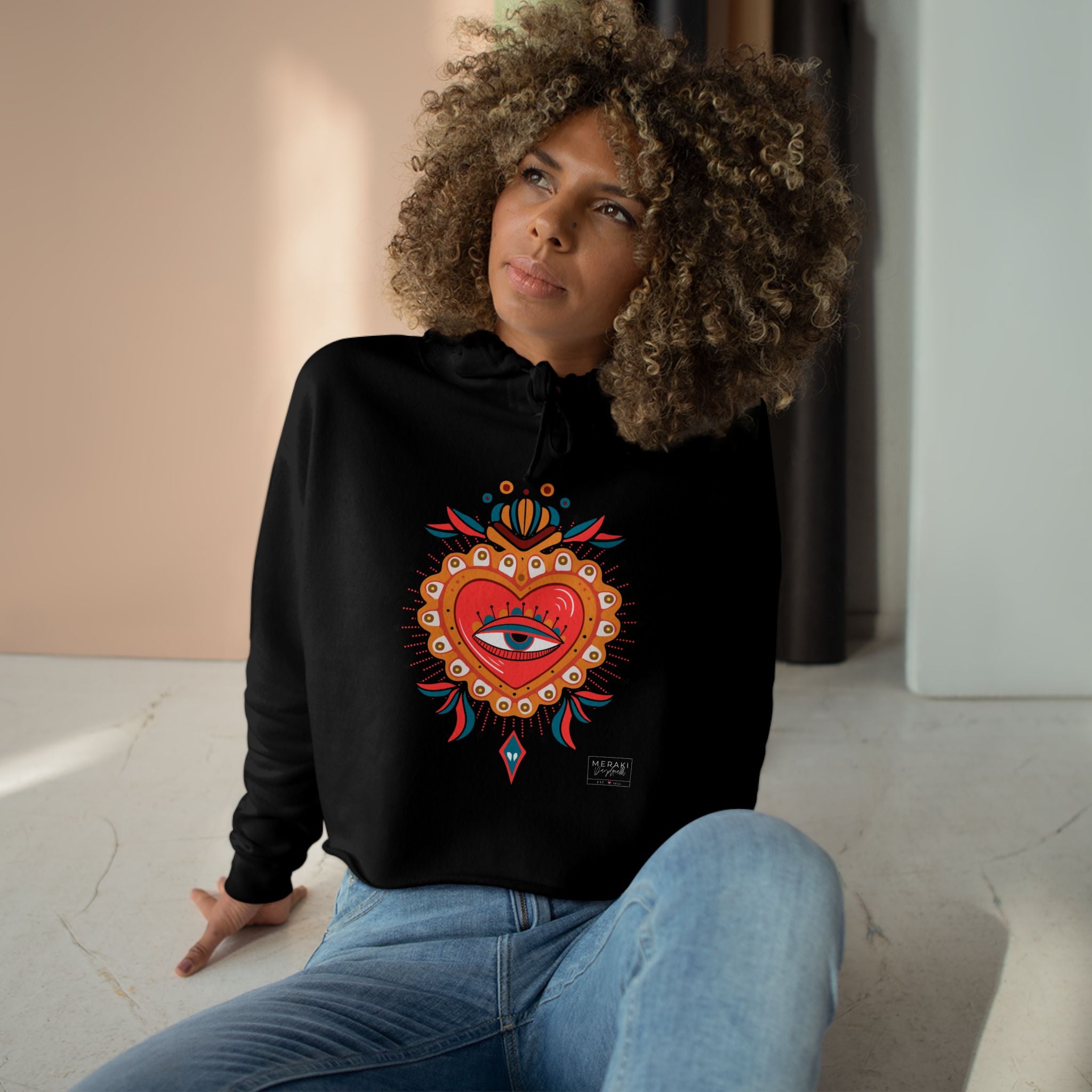Heart Eye Crop Hoodie