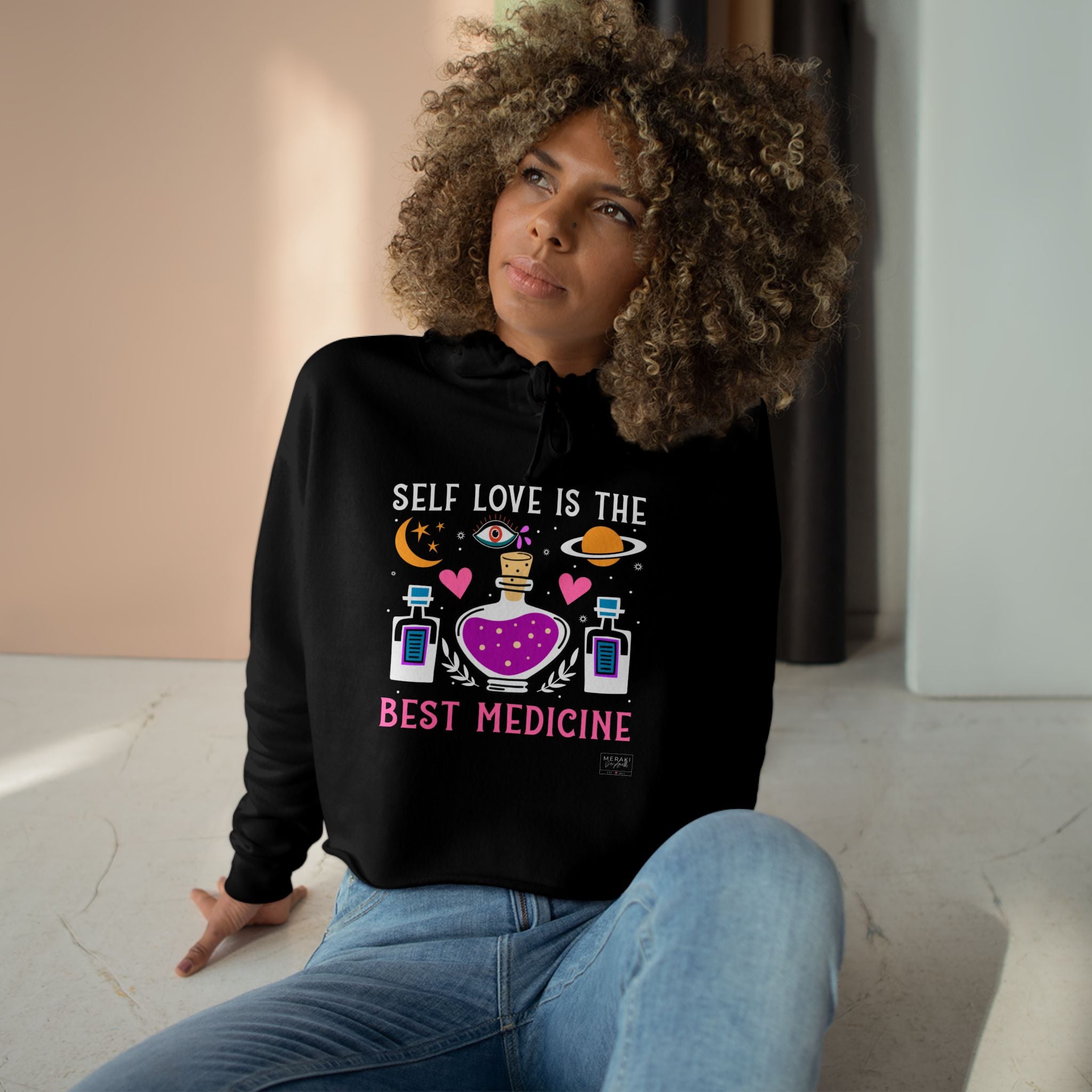 Sudadera corta con capucha Self Love Medicine