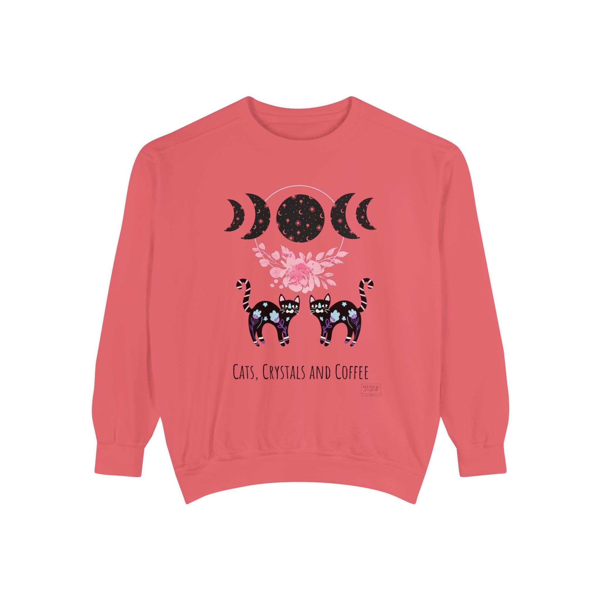 Unisex Cats, Crystals, Coffee Sweatshirt