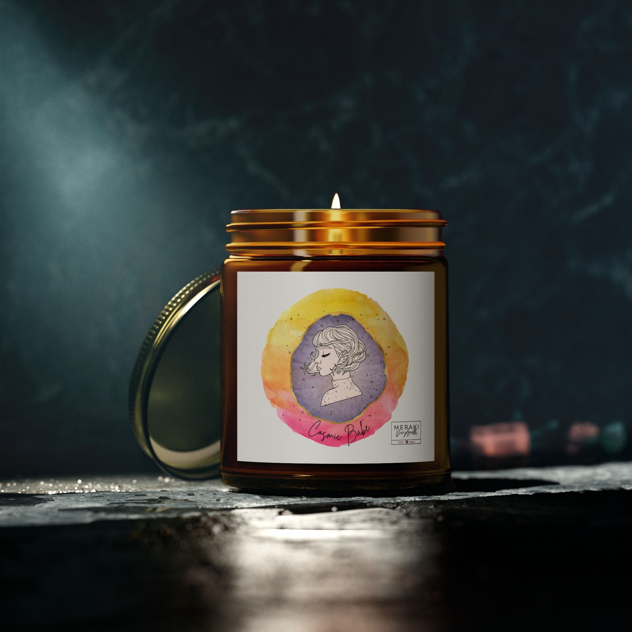 Amber jar candle for magnetic vibes and intention setting