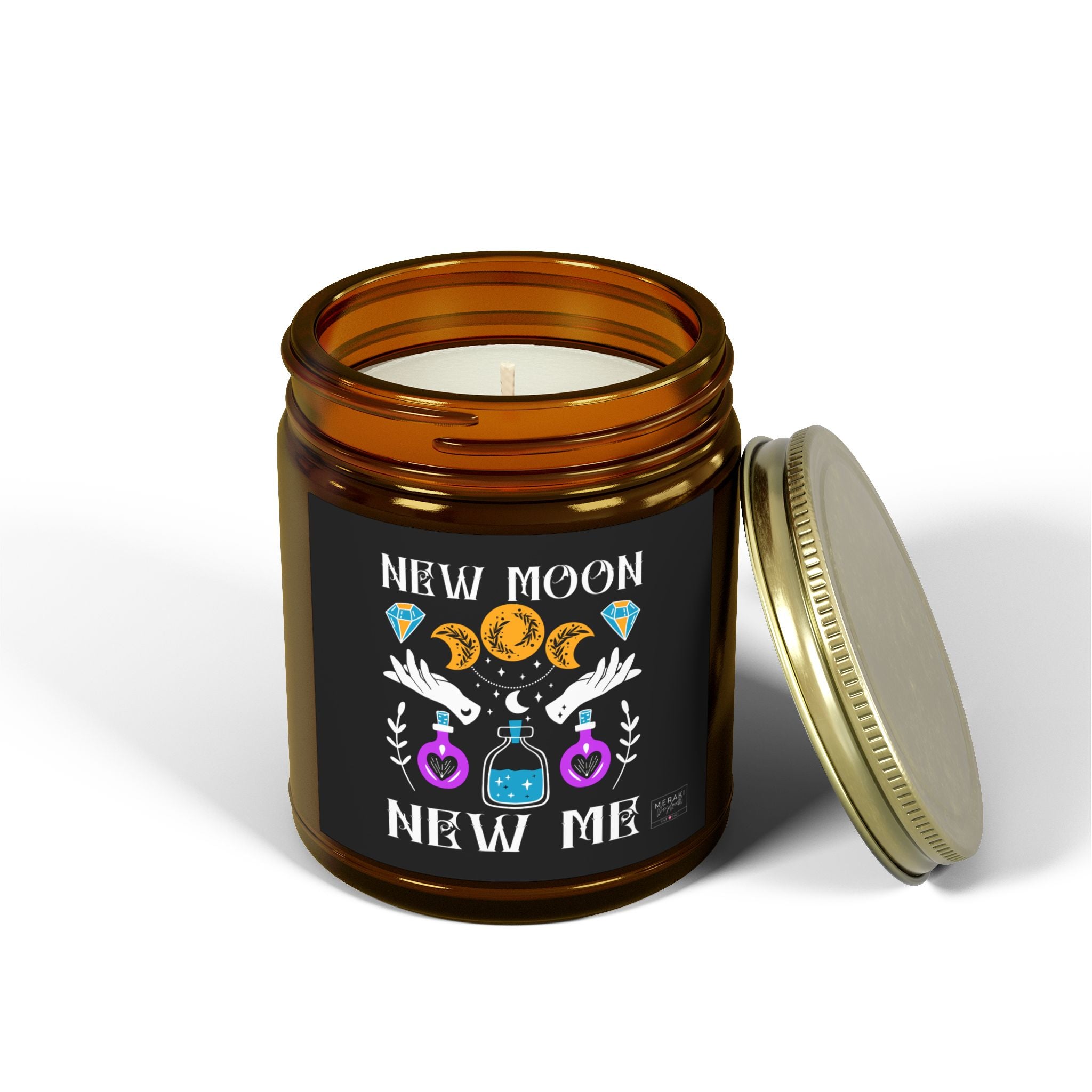 Lavender scented ritual candle for new beginnings