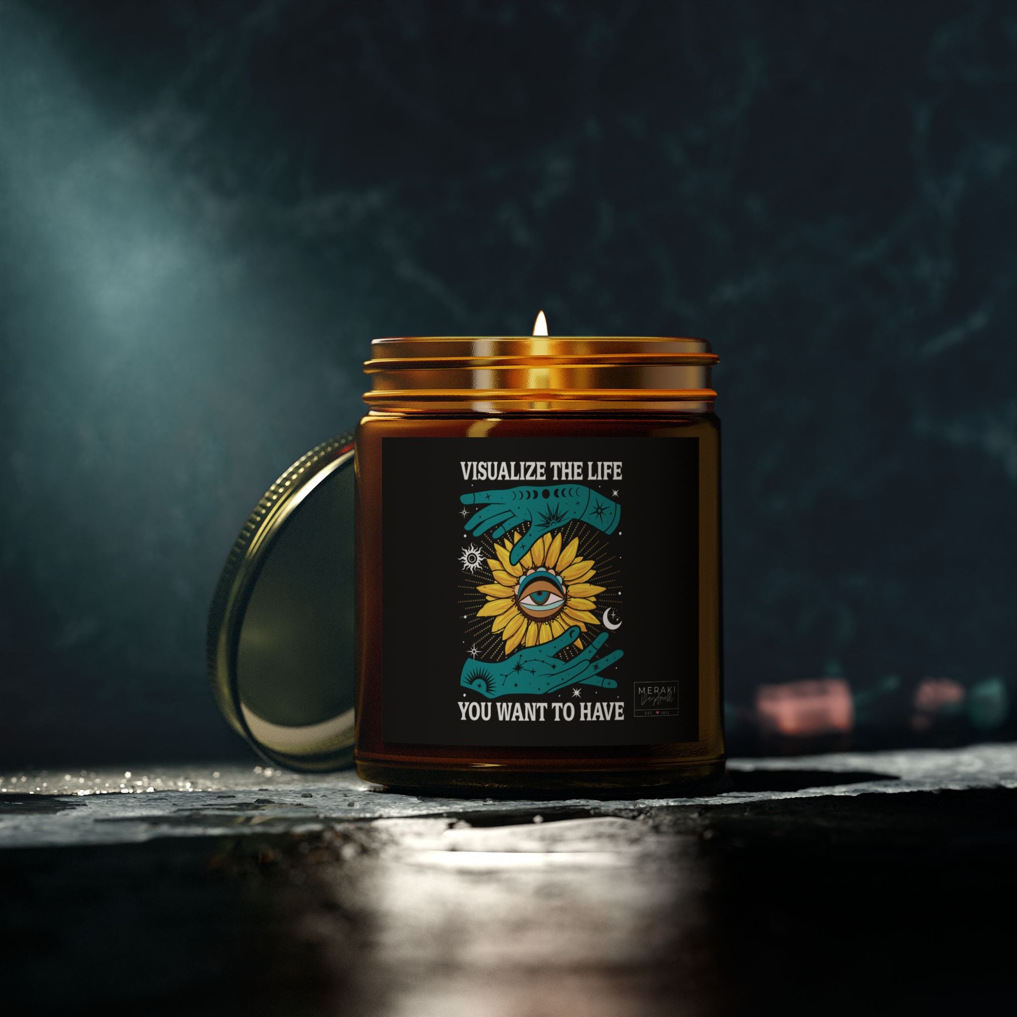 Ritual candle for visualizing goals and creating space