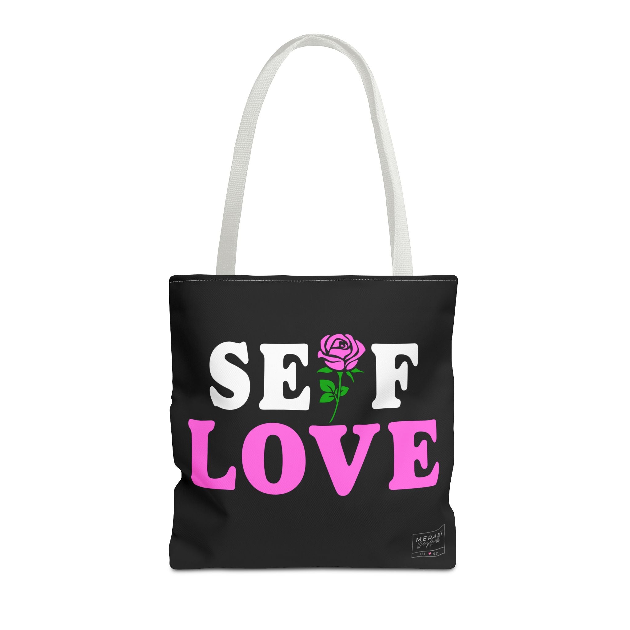 White handle Self Love tote