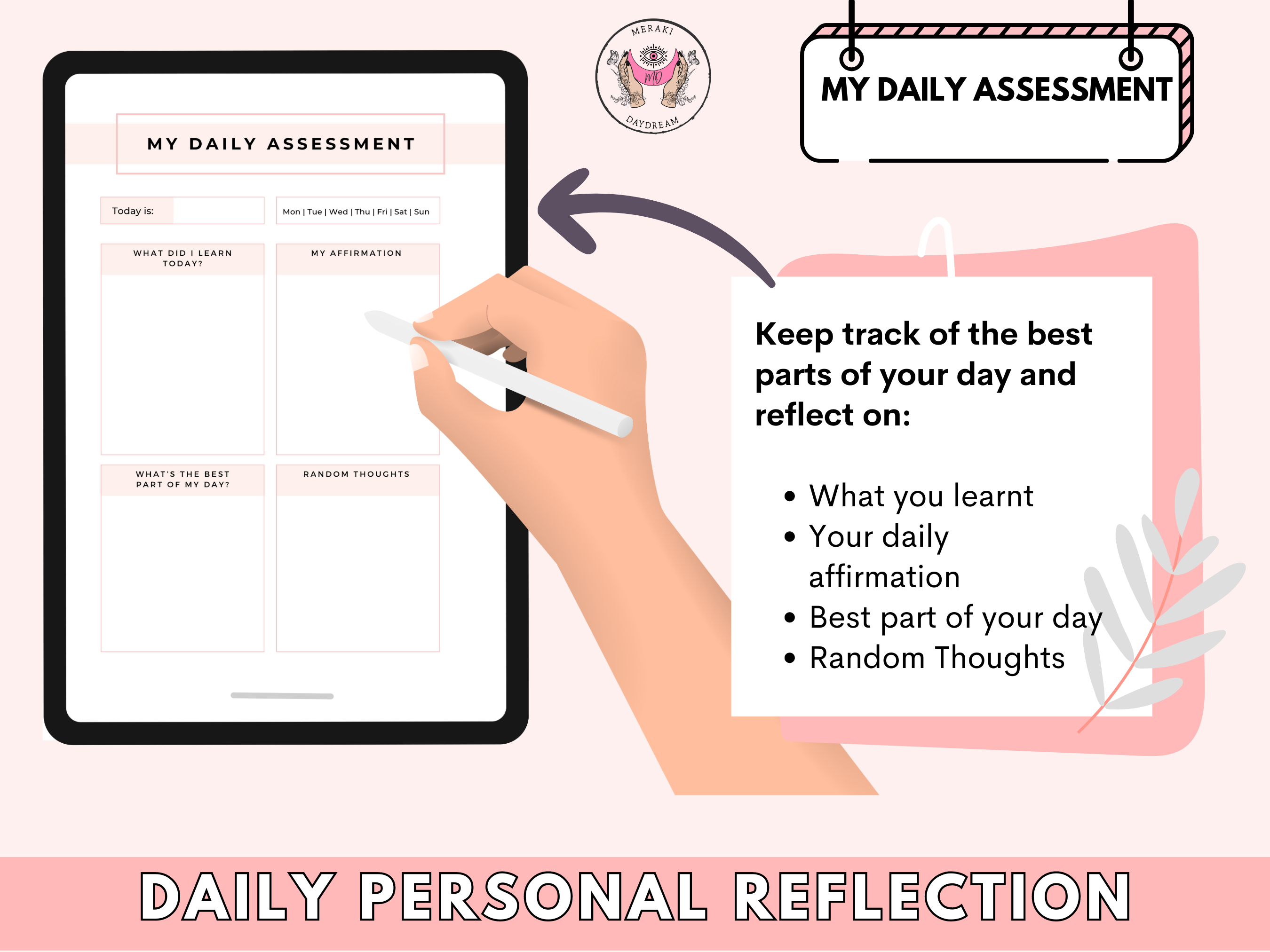 Gratitude Journal & Planner | Law of Attraction | Affirmation Journal | Habit Tracker - Meraki Daydream