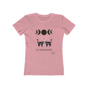 Slim Fit Cats, Crystals, Coffee T-Shirt - Meraki Daydream