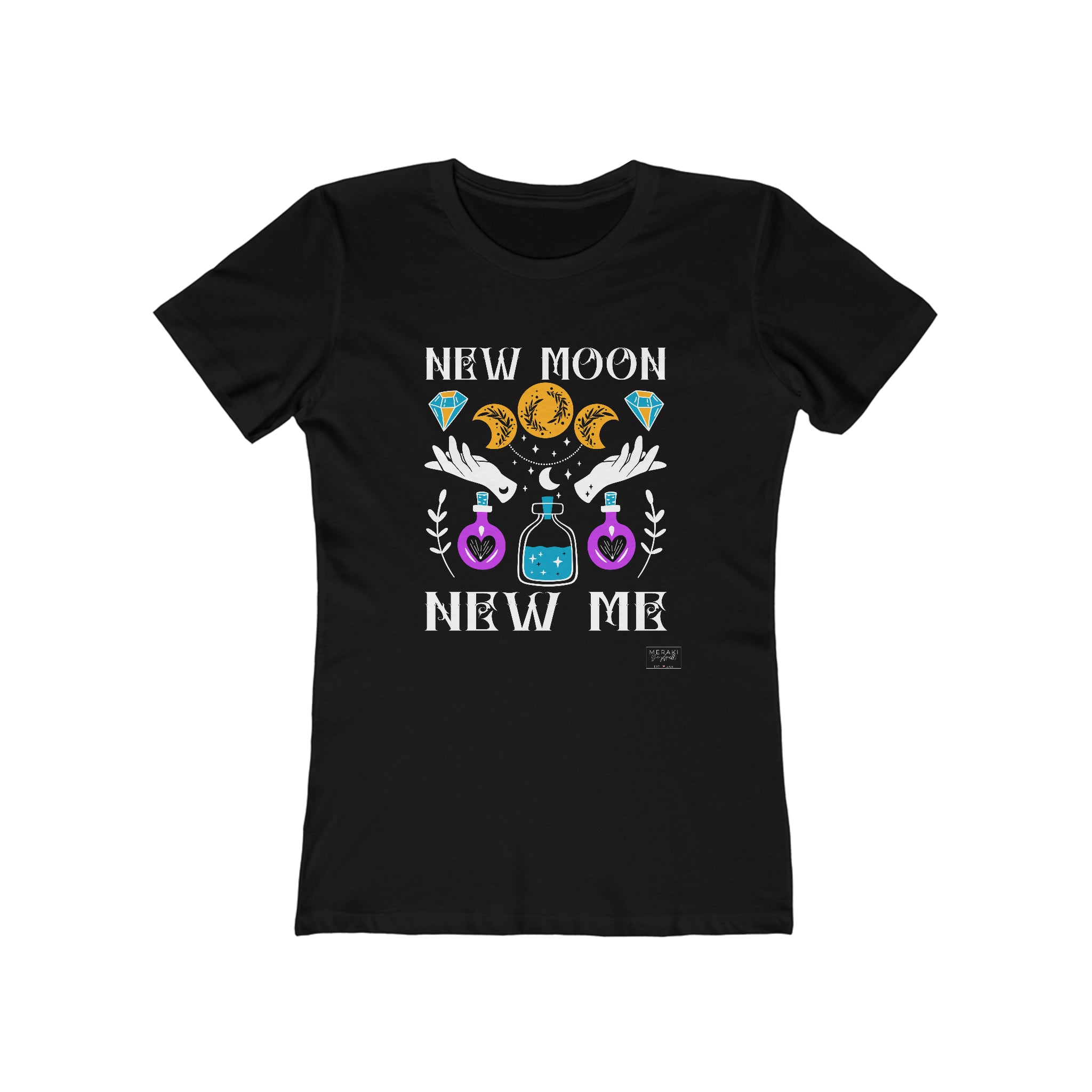 Slim Fit New Moon, New Me T-Shirt - Meraki Daydream
