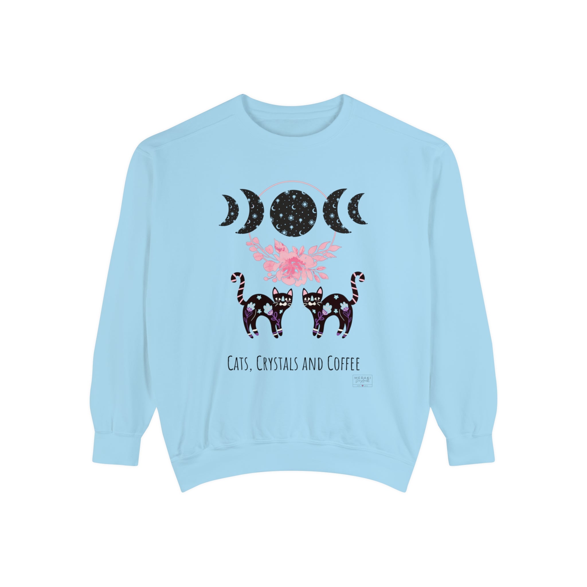 Unisex Cats, Crystals, Coffee Sweatshirt
