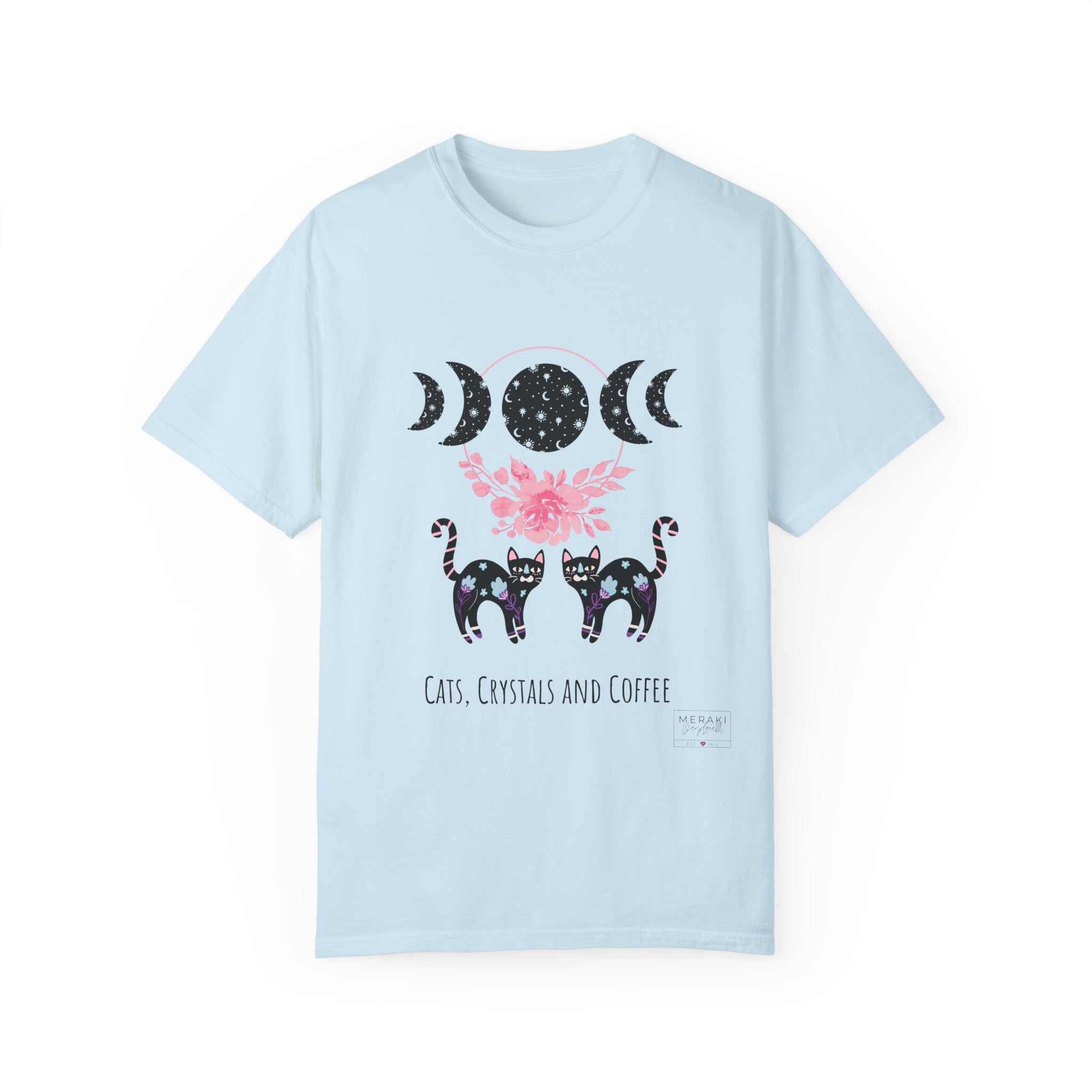 Unisex Cats, Crystals, Coffee T-Shirt