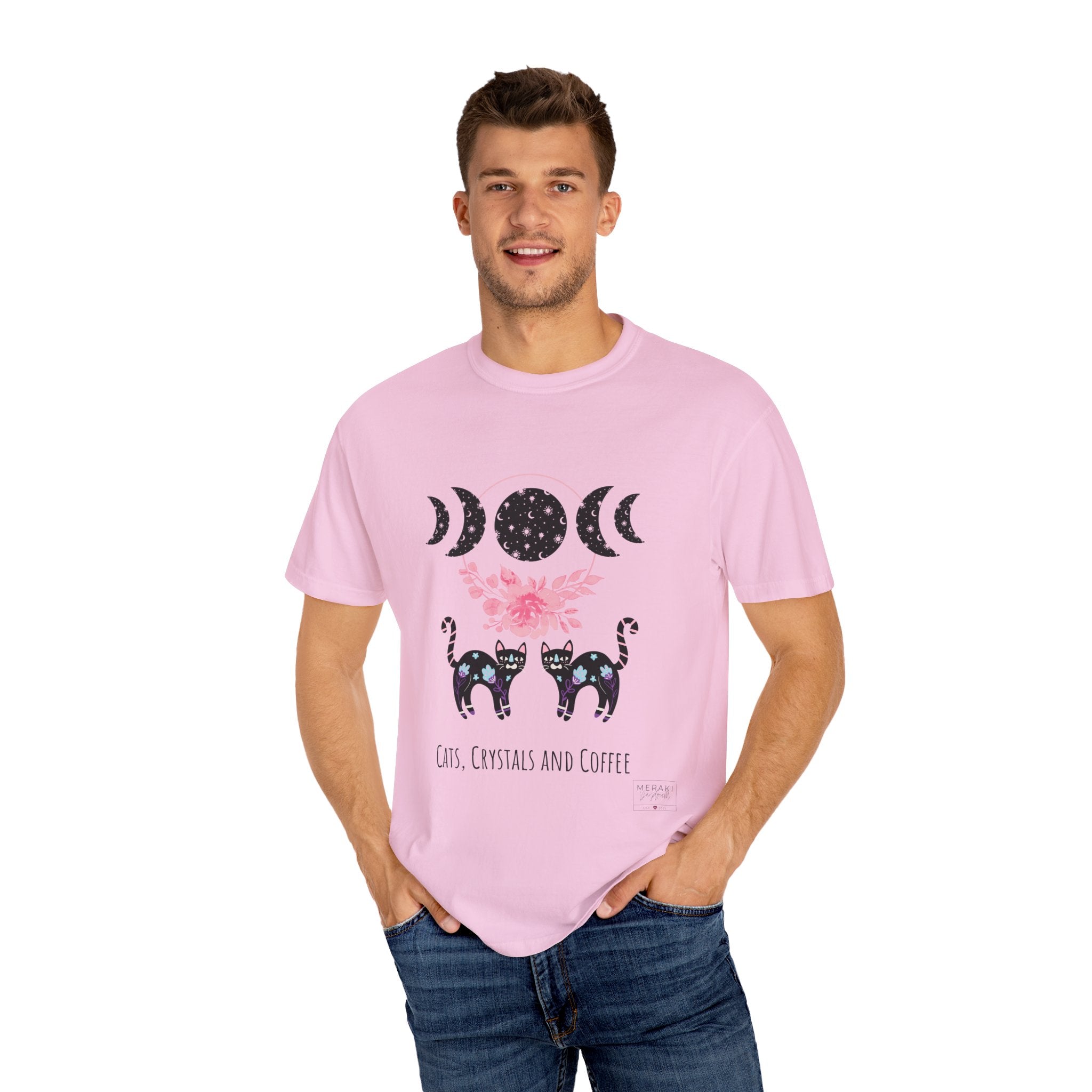 Unisex Cats, Crystals, Coffee T-Shirt