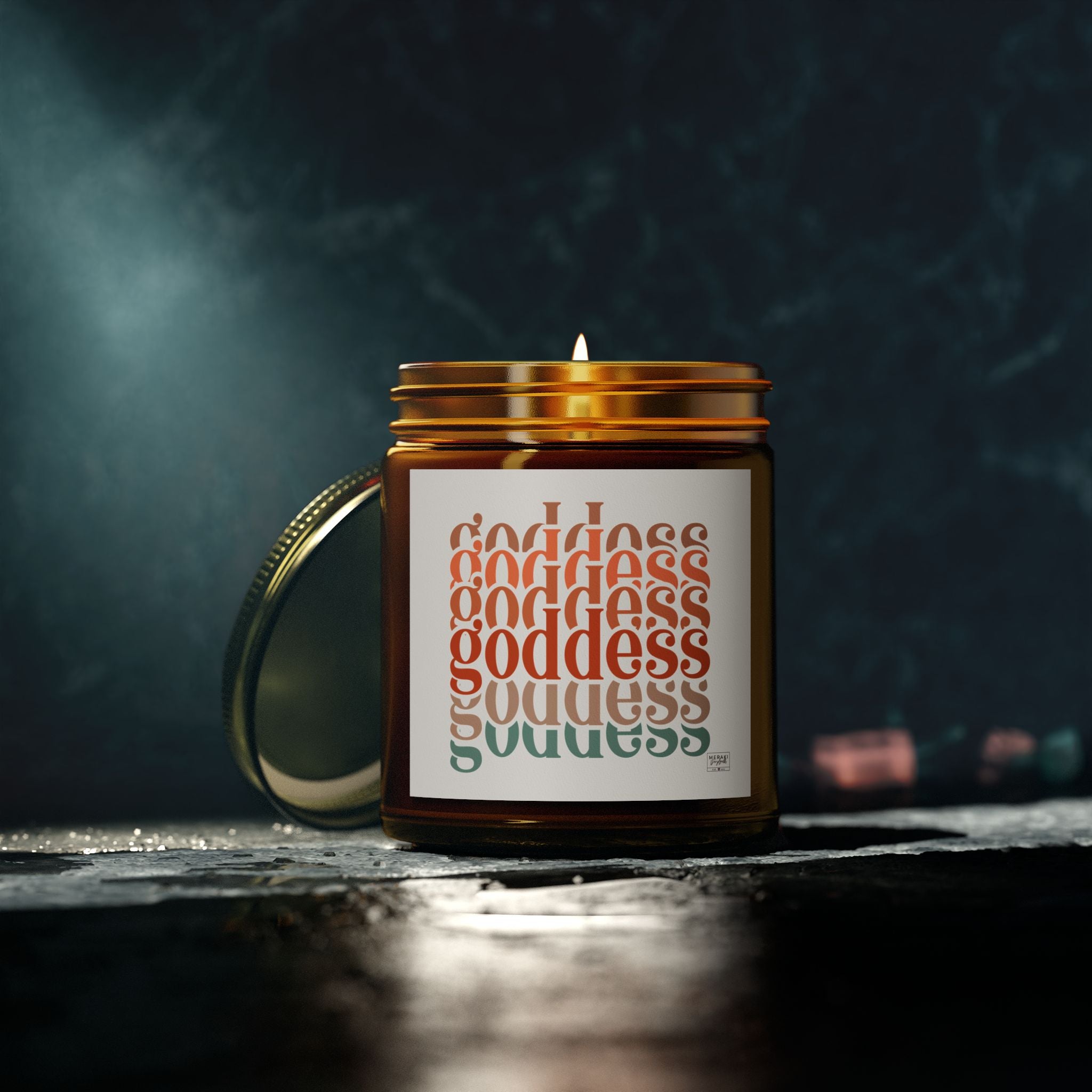 9oz amber glass candle for inner goddess rituals
