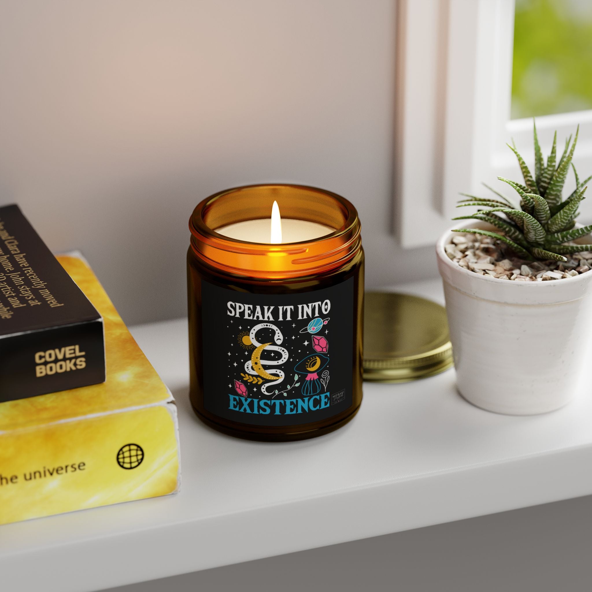 Amber jar ritual candle for confident creation