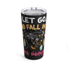 Front of Fall Into Your Magic tumbler with soft spiritual design on glossy finish