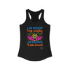 Front of black I Am Affirmations tank top with spiritual statement design