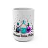 Front view of Advanced Potion Making mug with mystical design on glossy ceramic