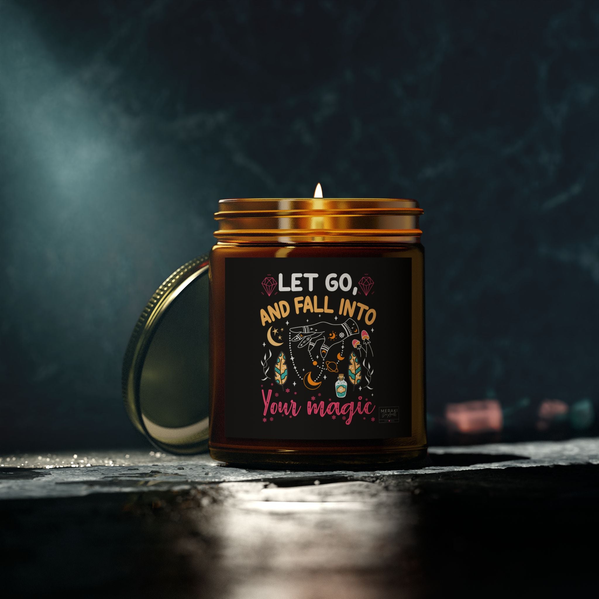 Letting go ritual candle for emotional release and trust