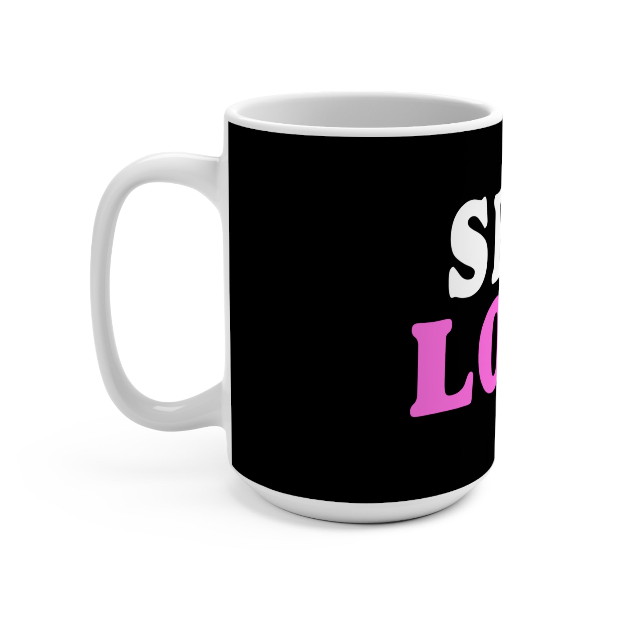 Printed mug with self love message next to daily planner and pen