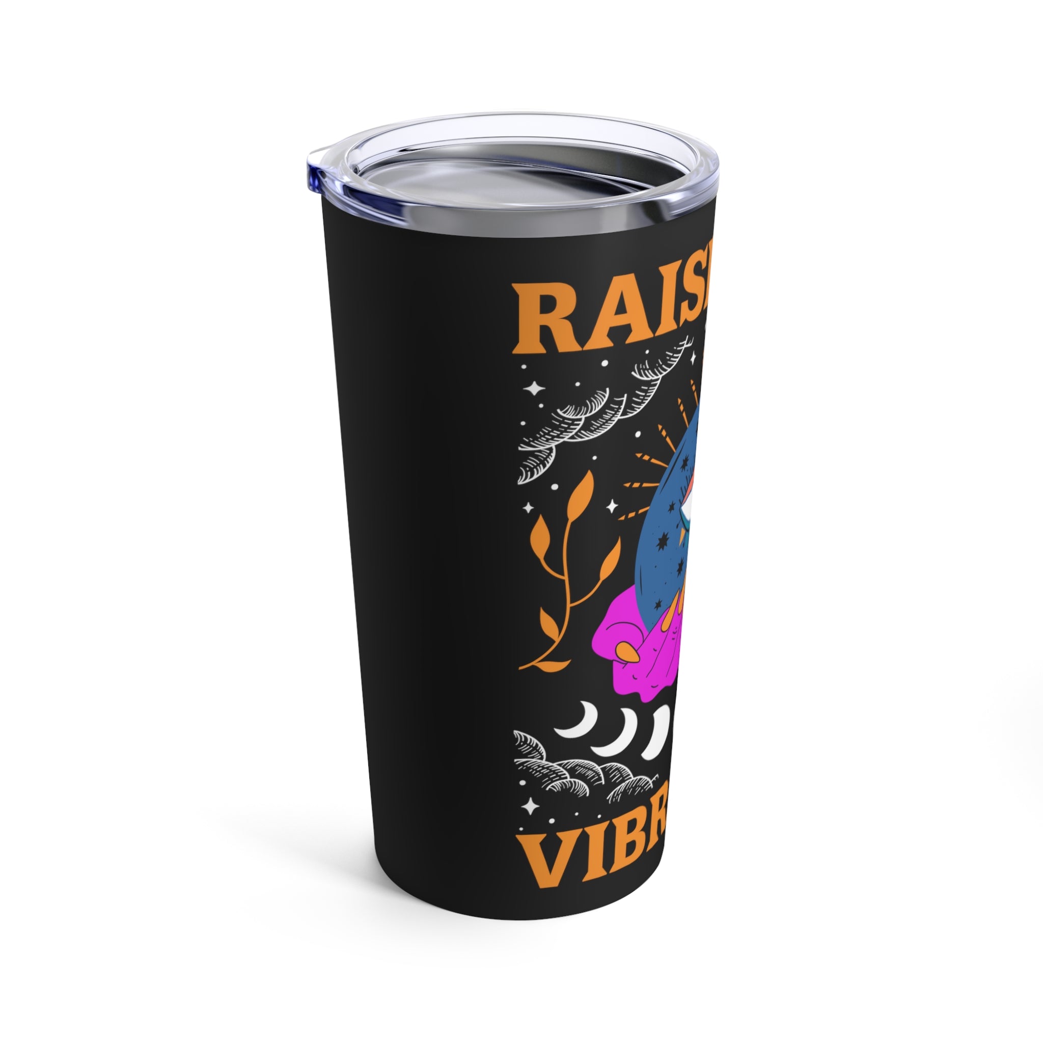 Side profile of tumbler highlighting clean lines and spiritual messaging