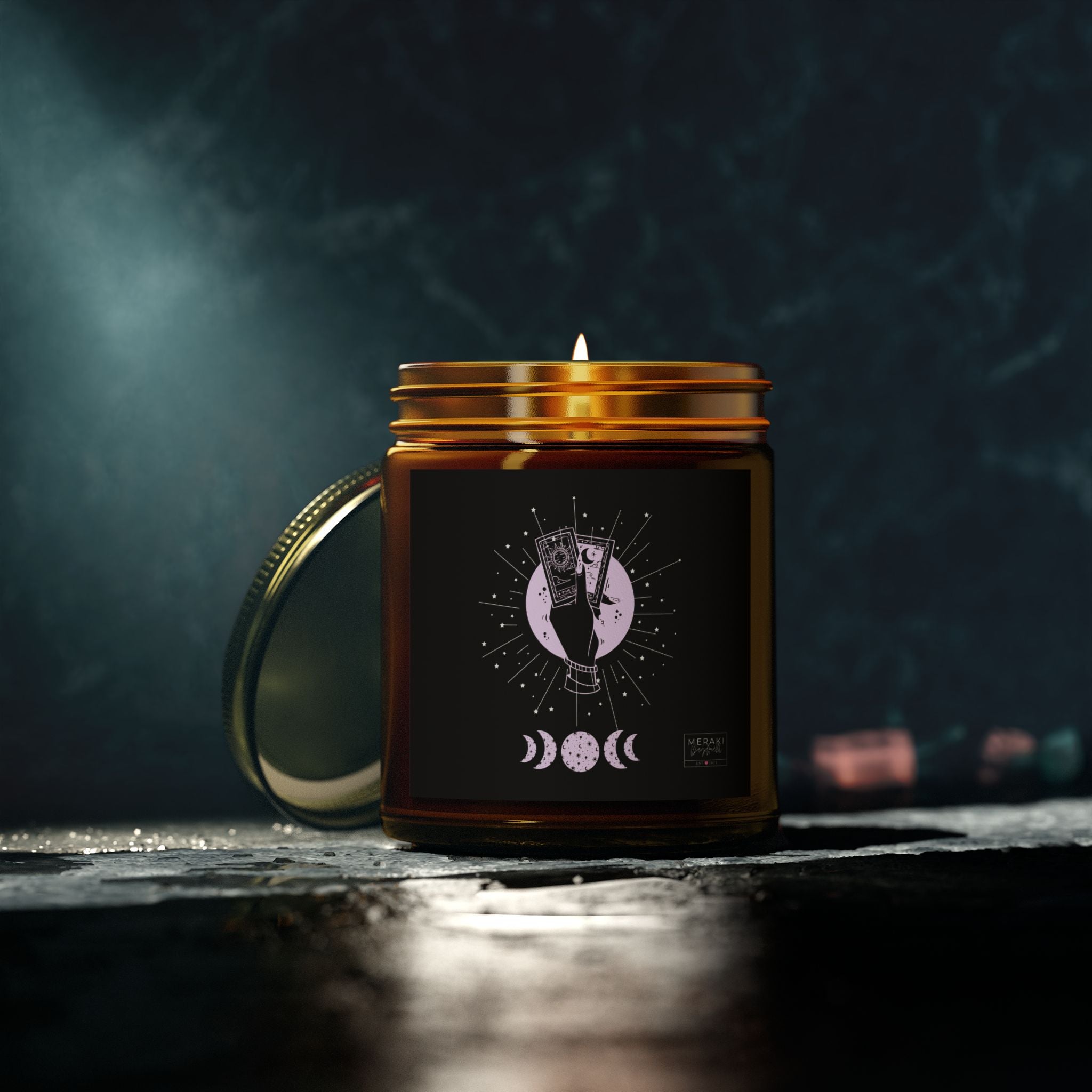 Spiritual candle for card pull rituals by Meraki Daydream
