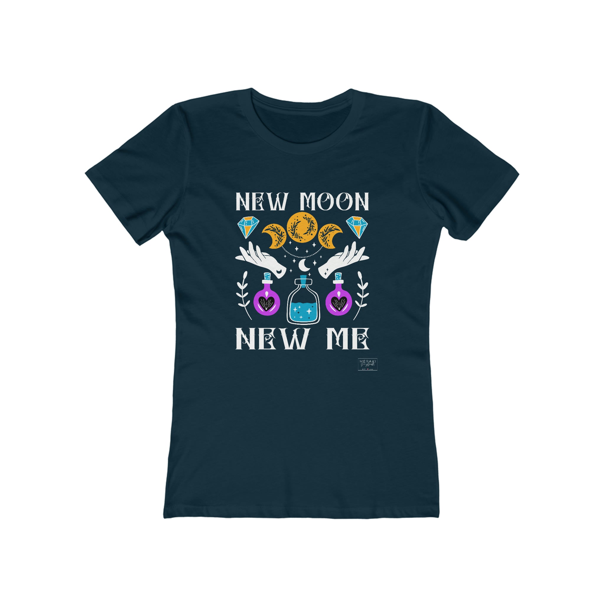 Slim Fit New Moon, New Me T-Shirt - Meraki Daydream
